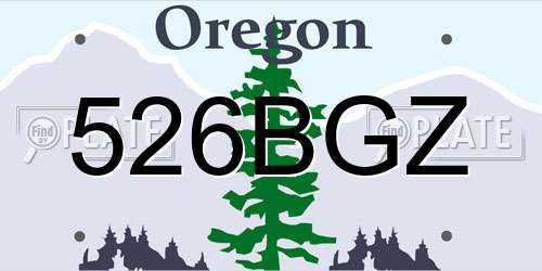 526BGZ Oregon License Plate