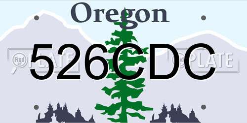 526CDC Oregon License Plate