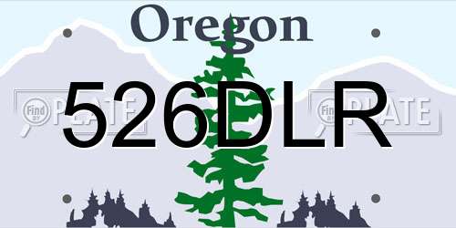 526DLR Oregon License Plate