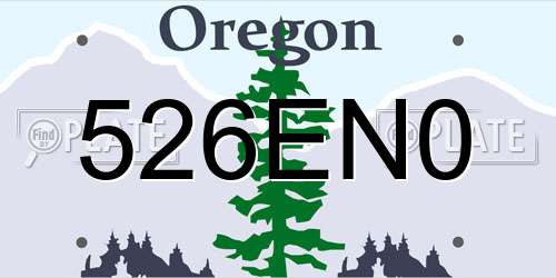 526EN0 Oregon License Plate
