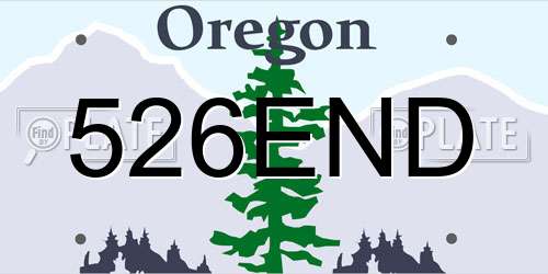 526END Oregon License Plate