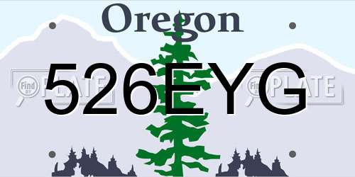 526EYG Oregon License Plate
