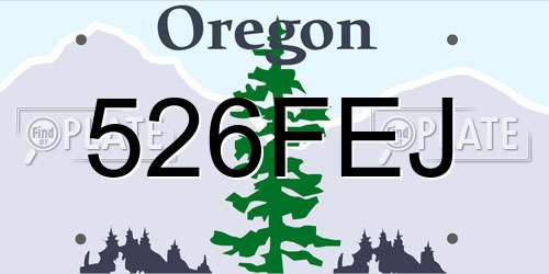 526FEJ Oregon License Plate