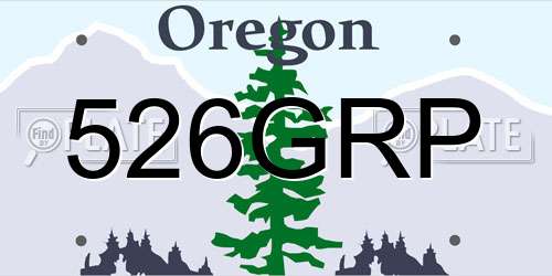 526GRP Oregon License Plate