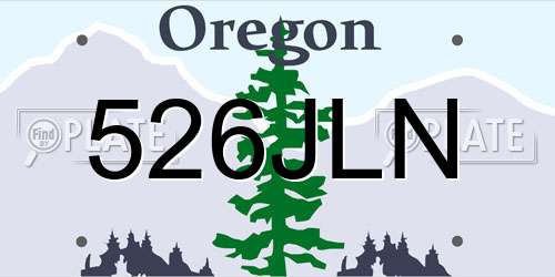 526JLN Oregon License Plate