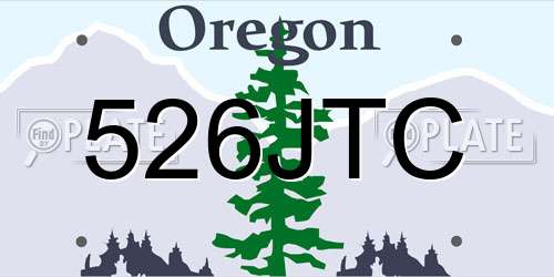 526JTC Oregon License Plate