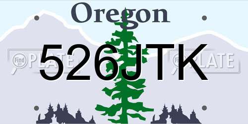 526JTK Oregon License Plate