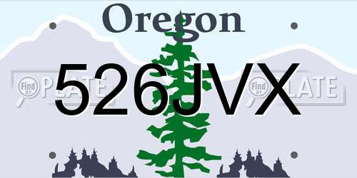 526JVX Oregon License Plate