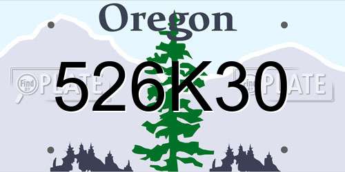 526K30 Oregon License Plate