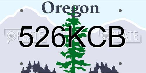 526KCB Oregon License Plate