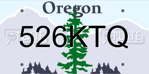 526KTQ Oregon License Plate