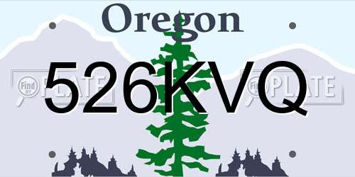 526KVQ Oregon License Plate