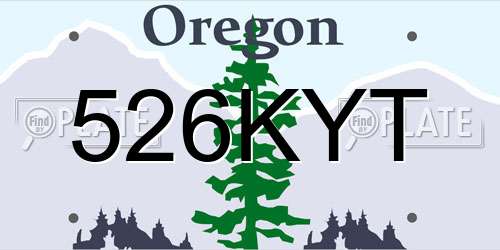 526KYT Oregon License Plate