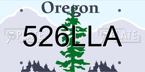 526LLA Oregon License Plate