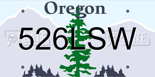 526LSW Oregon License Plate