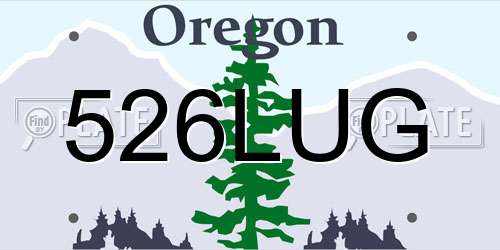 526LUG Oregon License Plate