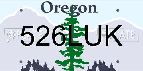 526LUK Oregon License Plate