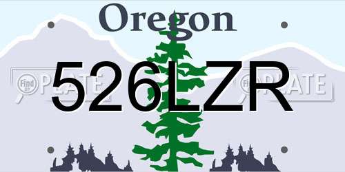 526LZR Oregon License Plate