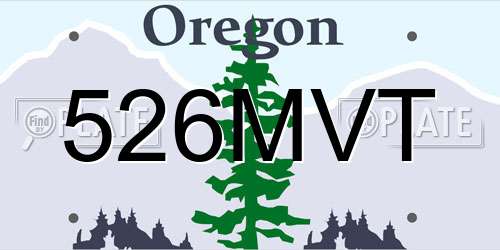 526MVT Oregon License Plate