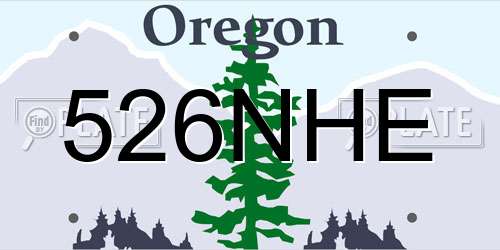 526NHE Oregon License Plate
