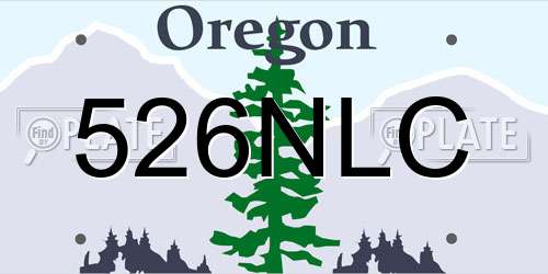 526NLC Oregon License Plate