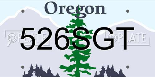 526SGT Oregon License Plate