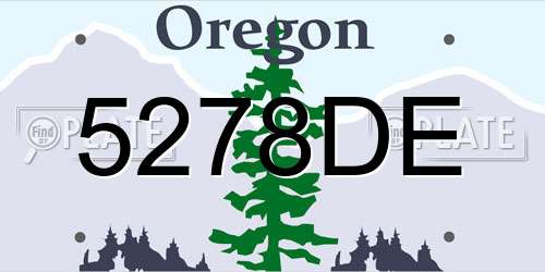5278DE Oregon License Plate