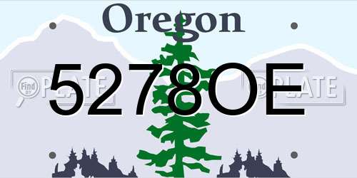 5278OE Oregon License Plate