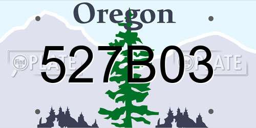527B03 Oregon License Plate