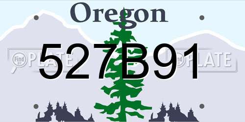 527B91 Oregon License Plate