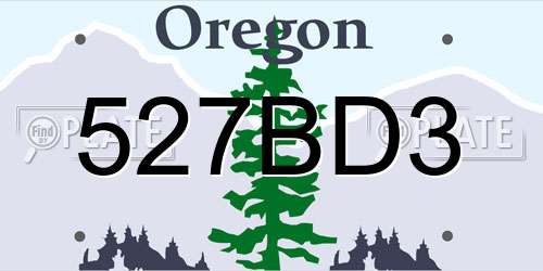527BD3 Oregon License Plate