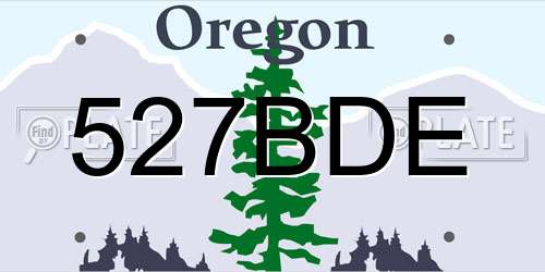527BDE Oregon License Plate