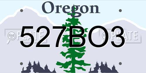 527BO3 Oregon License Plate