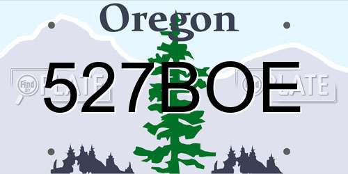 527BOE Oregon License Plate
