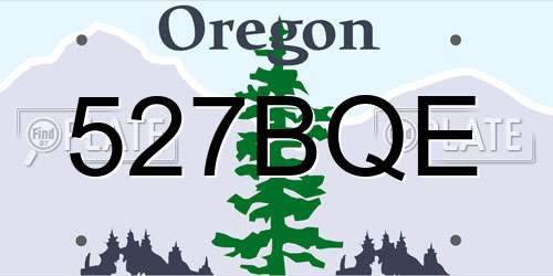 527BQE Oregon License Plate