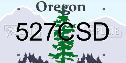 527CSD Oregon License Plate