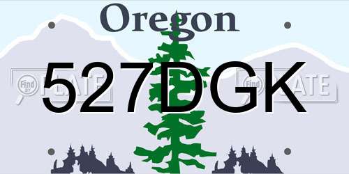 527DGK Oregon License Plate