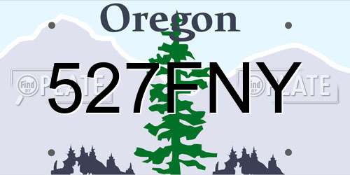 527FNY Oregon License Plate