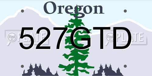 527GTD Oregon License Plate