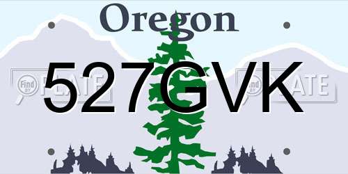 527GVK Oregon License Plate