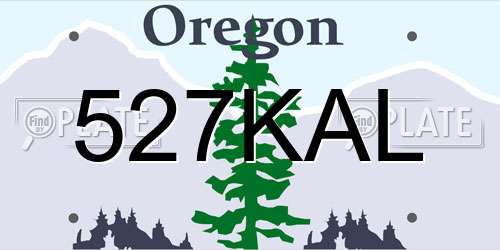 527KAL Oregon License Plate