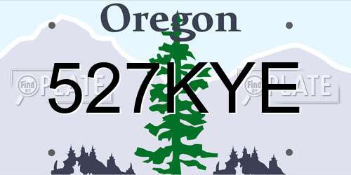 527KYE Oregon License Plate