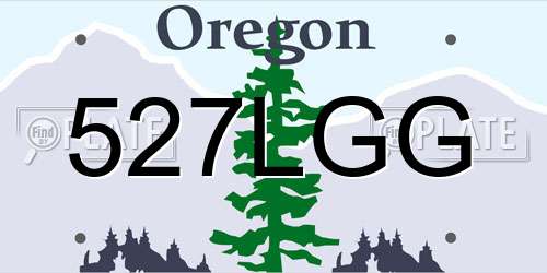 527LGG Oregon License Plate