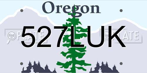 527LUK Oregon License Plate