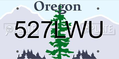 527LWU Oregon License Plate