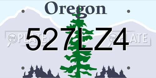 527LZ4 Oregon License Plate