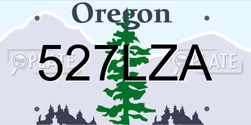 527LZA Oregon License Plate