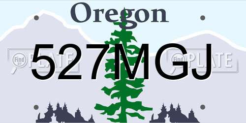 527MGJ Oregon License Plate