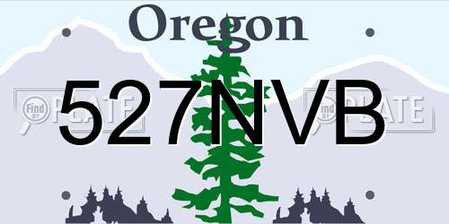527NVB Oregon License Plate