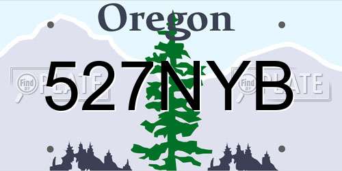 527NYB Oregon License Plate